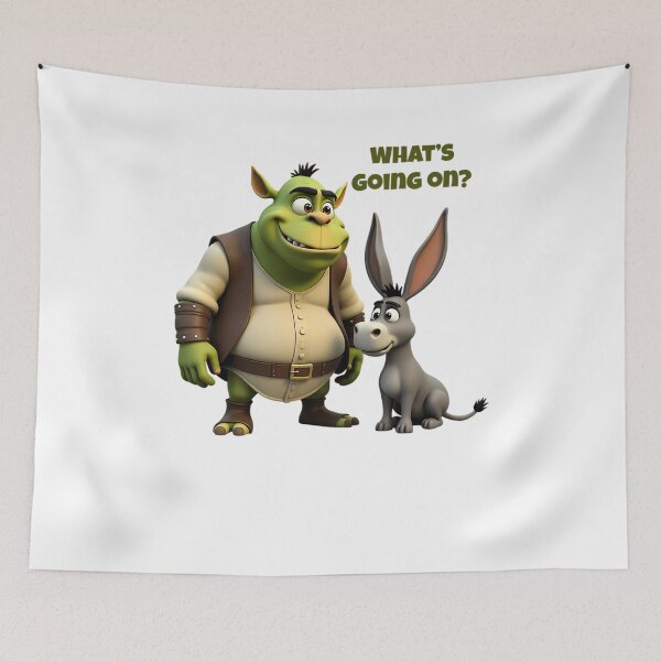 Item preview, Shrek And Donkey  Funny Cartoon Duo Meme Style designed and sold by HenriPfeiffone.