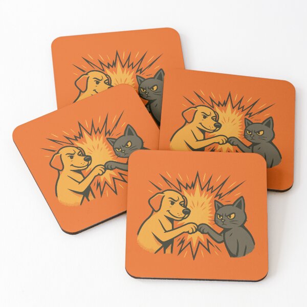 Item preview, Dog Cat Fist Bump Funny Best Friends designed and sold by SillyPawsStudio.