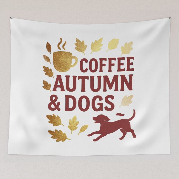 Item preview, Fall Coffee and Dog Lover Typography designed and sold by olenapetol.