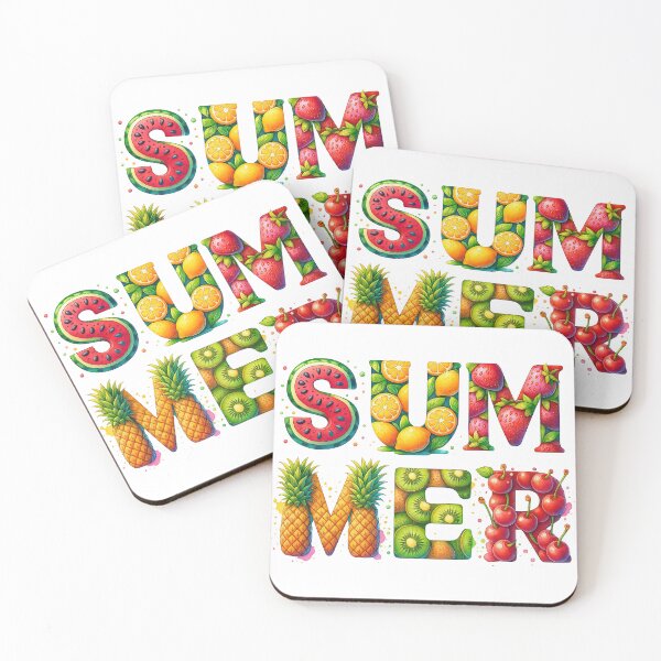 Item preview, Colorful Summer Fruit Typography Design designed and sold by ArtfulWeave.
