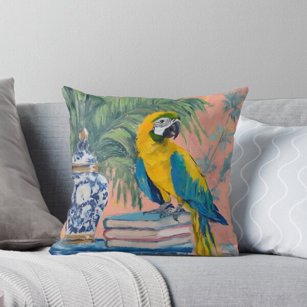 Item preview, Macaw and ginger jar oil painting designed and sold by SophieClimaArt.
