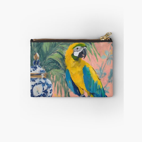 Item preview, Macaw and ginger jar oil painting designed and sold by SophieClimaArt.