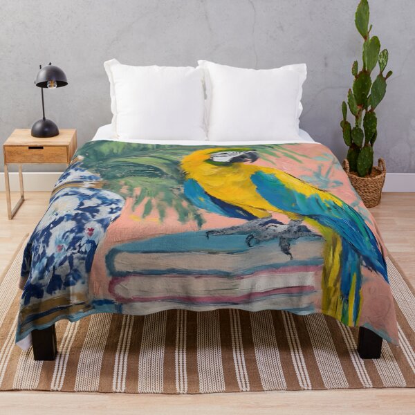 Item preview, Macaw and ginger jar oil painting designed and sold by SophieClimaArt.