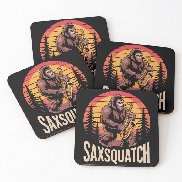 Item preview, Squatch Bigfoot Playing Saxophone designed and sold by blueyeeti.