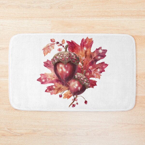 Item preview, Autumn ruby acorn with leaves watercolor art designed and sold by olenapetol.