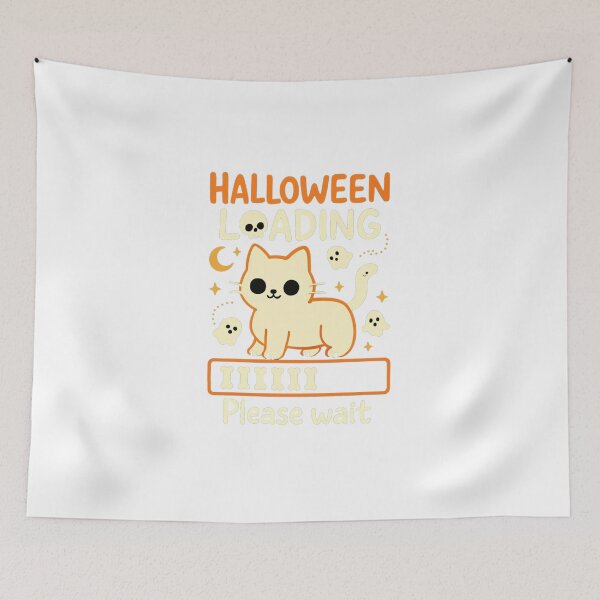 Item preview, Cute Halloween Cat with Ghosts and Moon designed and sold by RuweisVibes.