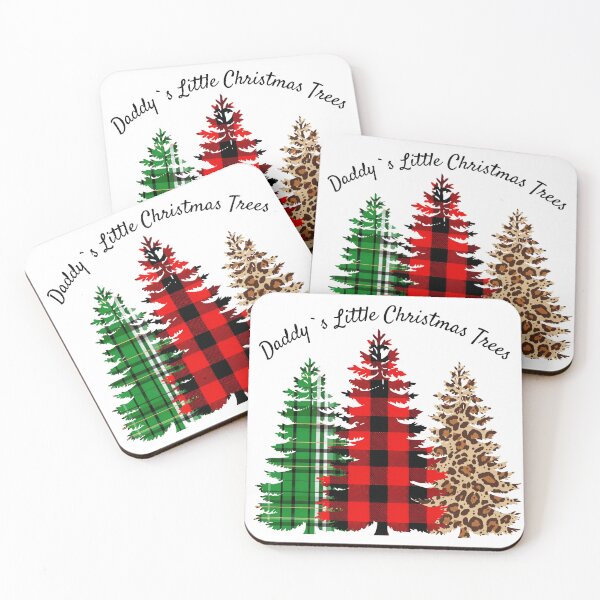 Item preview, Daddy's Little Christmas Trees (3) | Plaid Leopard Print Dad of Three Matching Gift designed and sold by -justb-.