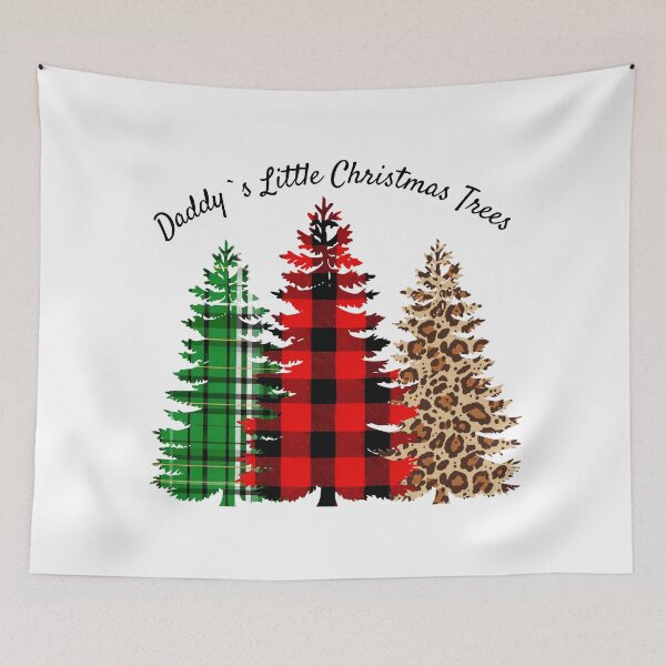 Item preview, Daddy's Little Christmas Trees (3) | Plaid Leopard Print Dad of Three Matching Gift designed and sold by -justb-.