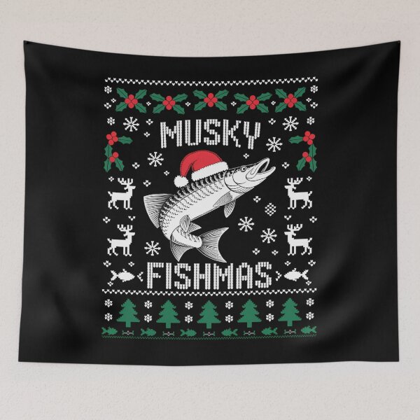 Item preview, Muskie Angler Fishmas Musky Fishing Gifts Ugly Christmas designed and sold by August4Laughs25.