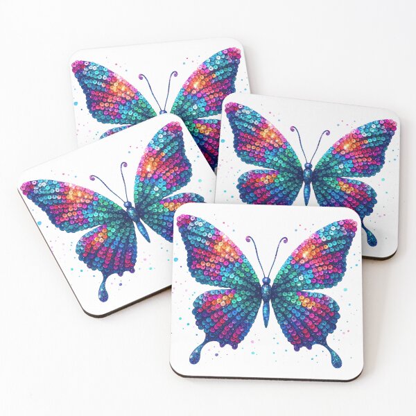 Item preview, Colorful Sequin Butterfly with Galaxy Effect Design designed and sold by ArtfulWeave.