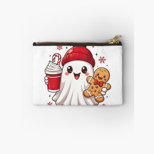 Item preview, Cute Christmas Ghost with Hot Chocolate and Gingerbread designed and sold by ArtfulWeave.