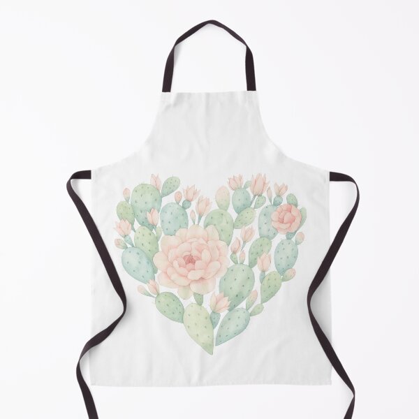 Item preview, Watercolor Heart Shaped Cactus and Flower Arrangement designed and sold by ArtfulWeave.
