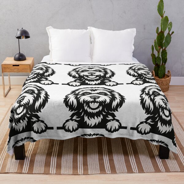 Item preview, Black and White Labradoodle Line Art Dog Design designed and sold by ArtfulWeave.