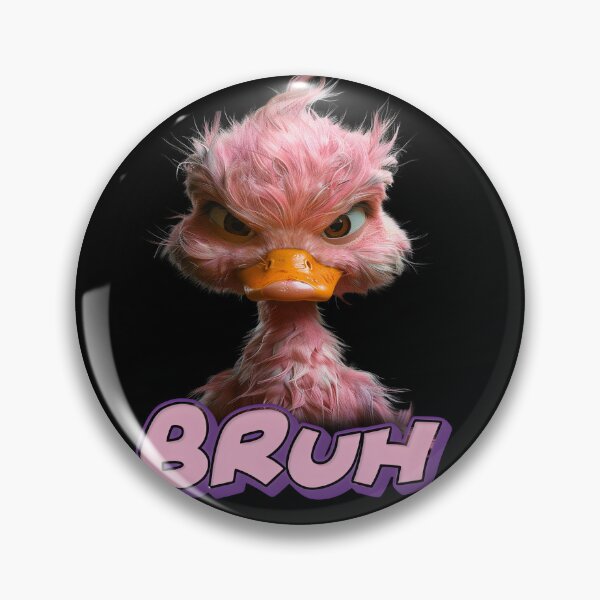 Item preview, "BRUH." Unhappy 3D Pink Duck designed and sold by WHITE FLAME PRINTS.