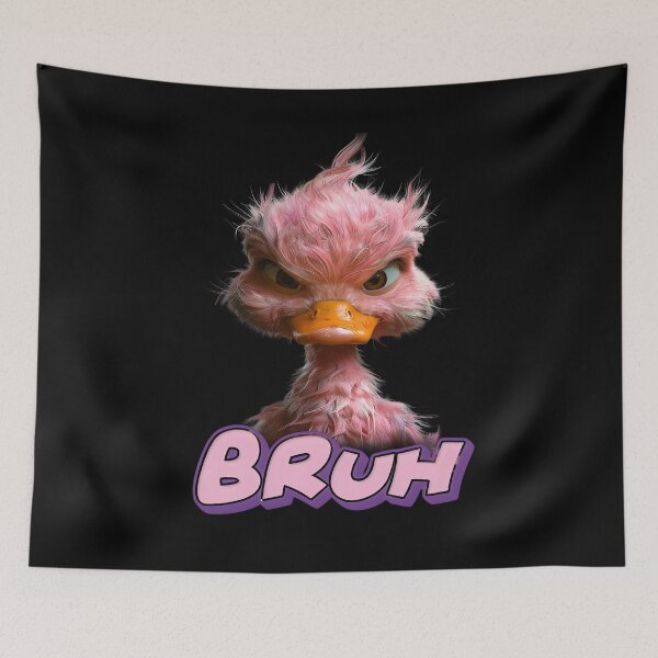 Item preview, "BRUH." Unhappy 3D Pink Duck designed and sold by WHITE FLAME PRINTS.