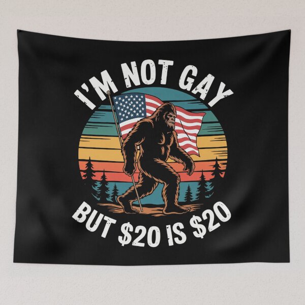 Item preview, USA Flag Bigfoot Funny Meme Joke designed and sold by blueyeeti.