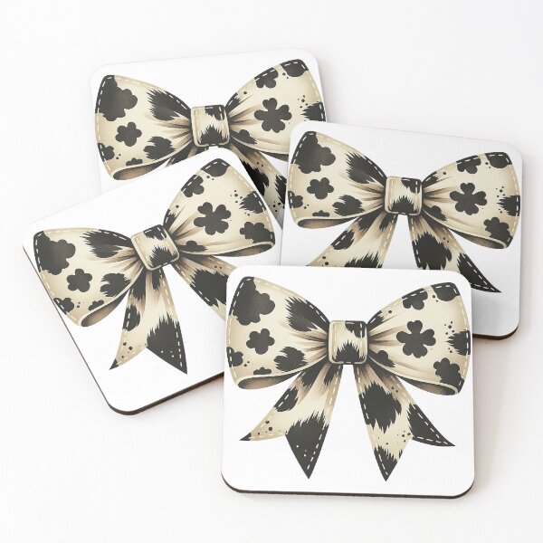 Item preview, Cow Print Bow Design in Neutral Tones designed and sold by ArtfulWeave.