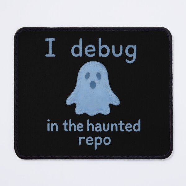 Item preview, I Debug in the Haunted Repo – Halloween Programmer Meme designed and sold by Nerd Romance Café.