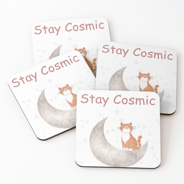 Item preview, Stay Cosmic – Cute Cat on Crescent Moon with Glowing Stars | Astrology & Space T-Shirt Design designed and sold by YasirHamidDesigns .