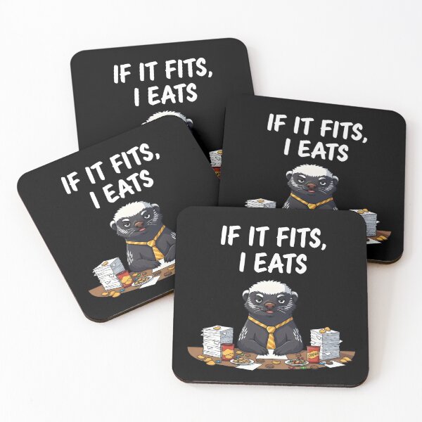 Item preview, “If It Fits, I Eats” Office Badger Cartoon – Gift for Busy Professionals designed and sold by Luminari Creations.