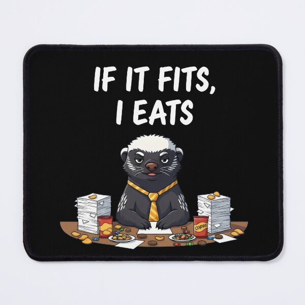 Item preview, “If It Fits, I Eats” Office Badger Cartoon – Gift for Busy Professionals designed and sold by Luminari Creations.