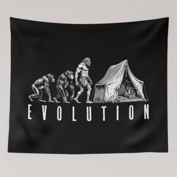 Item preview, Camping Camper Tent Evolution Funny Man Ape Neanderthal designed and sold by GrandeDuc.