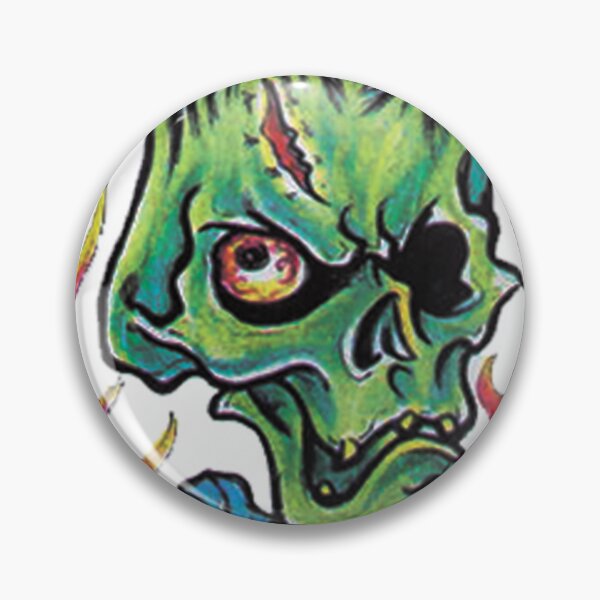 Item preview, Drawing of a green skull. designed and sold by Cockroin.