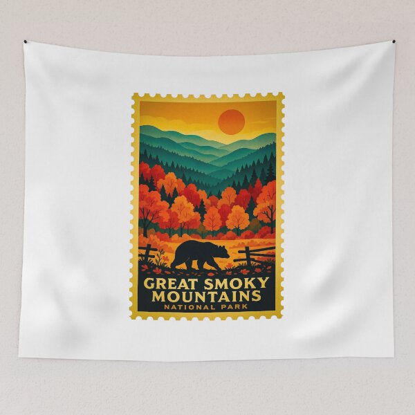 Item preview, Vintage Stamp Great Smoky Mountains National Park designed and sold by astriebatik.
