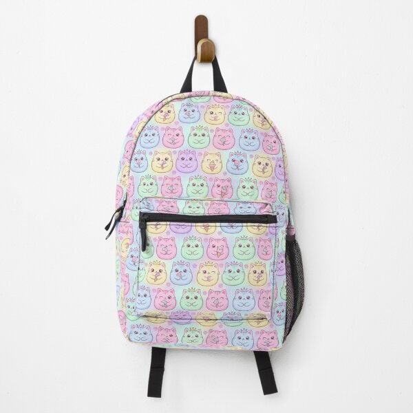 Item preview, Sweet Royal Kitty — Crowned Kawaii Cat & Candy All-Over Pattern designed and sold by printedartgoods.