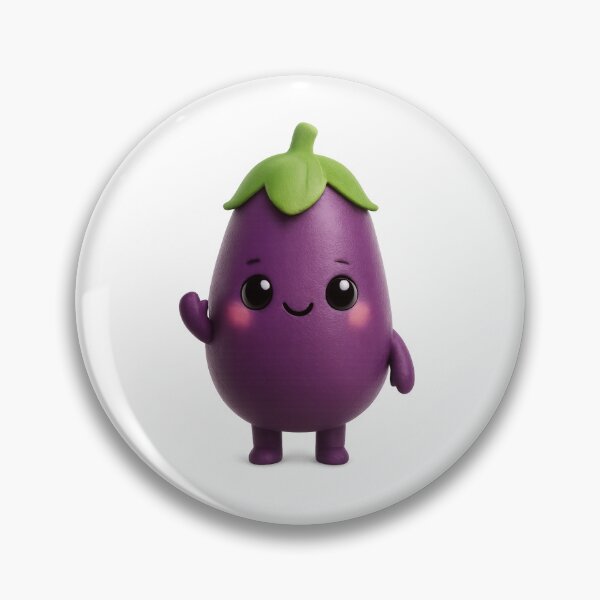 Item preview, Cute Eggplant Character | Kawaii Fun Vegetable Art designed and sold by Moons Studio.