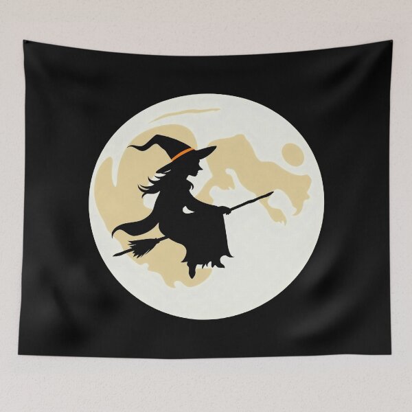 Item preview, Spooky witch and the moon design for Halloween designed and sold by Merrylands Artshop.