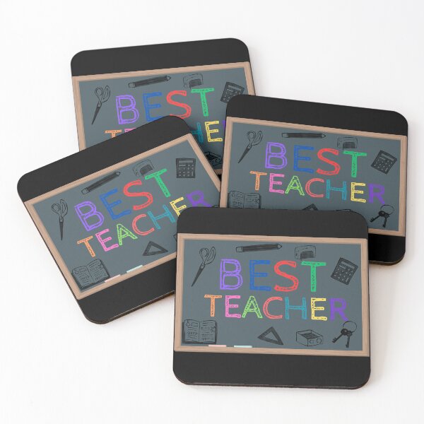 Item preview, Best Teacher chalkboard colorful designed and sold by Designovas.