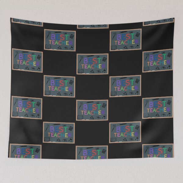 Item preview, Best Teacher chalkboard colorful designed and sold by Designovas.
