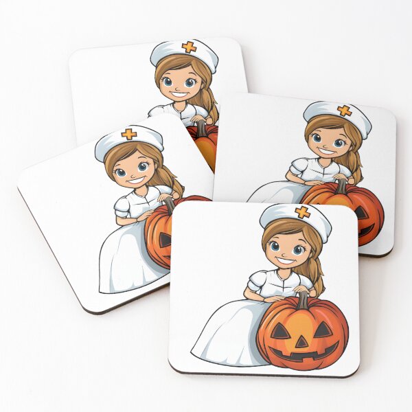 Item preview, Halloween nurse girl cartoon art designed and sold by olenapetol.