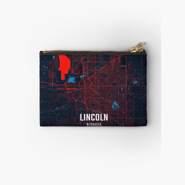 Item preview, Lincoln Red & Blue Minimalist Map designed and sold by HomeLivingCo.