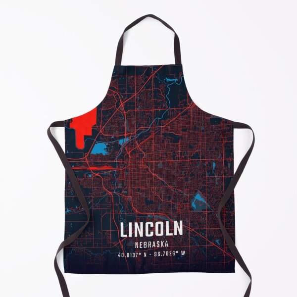 Item preview, Lincoln Red & Blue Minimalist Map designed and sold by HomeLivingCo.