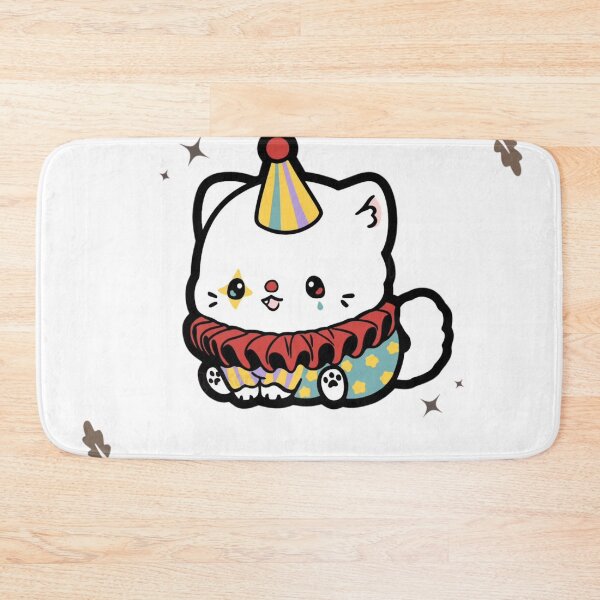 Item preview, Clown Kitty with a Colorful Ruffle and Cone Hat designed and sold by refugiauy.