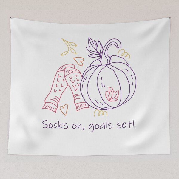 Item preview, Cozy autumn socks and pumpkin motivational design designed and sold by olenapetol.