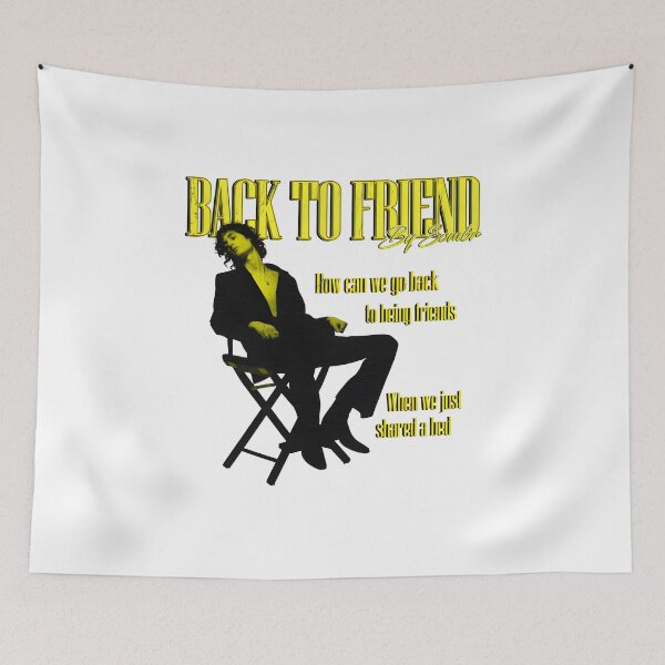Item preview, Sombr “Back to Friend” Lyric Poster | Vintage Yellow & Black Indie Art designed and sold by Ariella Whitney.