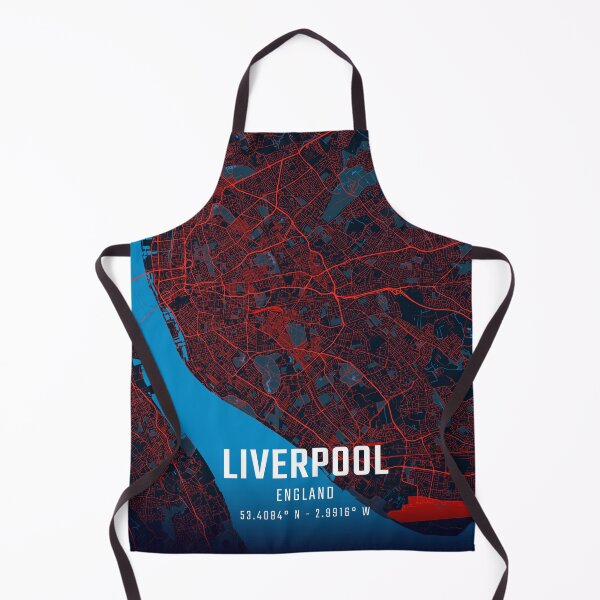 Item preview, Liverpool Red & Blue Minimalist Map designed and sold by HomeLivingCo.