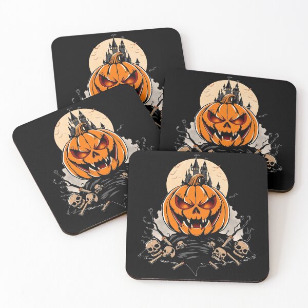 Item preview, Spooky Halloween design with a scary pumpkin and skulls designed and sold by Merrylands Artshop.