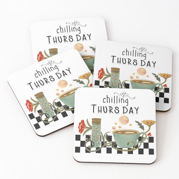 Item preview, Chilling Thursday – Cozy Coffee & Floral Magic designed and sold by  Catpuccino.