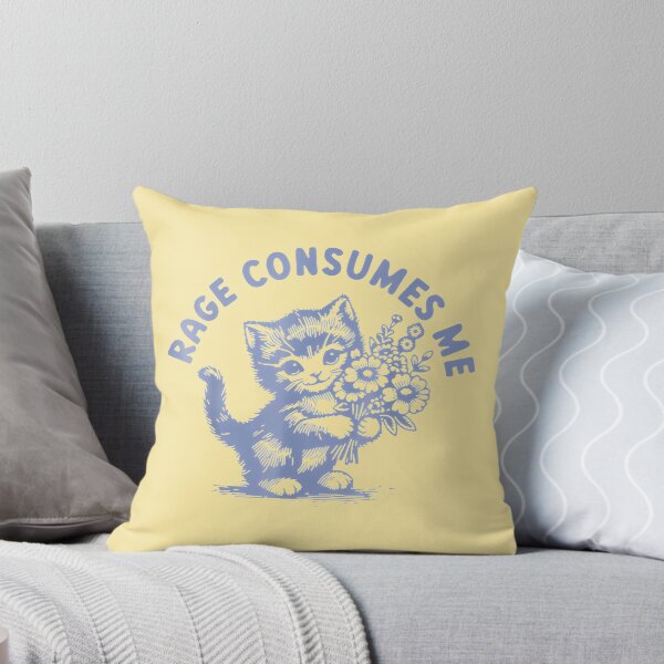 Item preview, Adorable Kitty Holding Flowers Rage Consumes Me By Merch, Limited Edition, Perfect Gift For You And designed and sold by ComptonziArt.