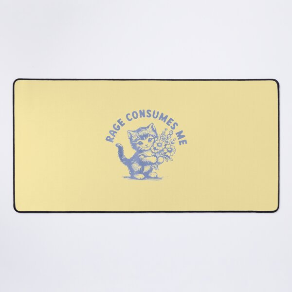 Item preview, Adorable Kitty Holding Flowers Rage Consumes Me By Merch, Limited Edition, Perfect Gift For You And designed and sold by ComptonziArt.