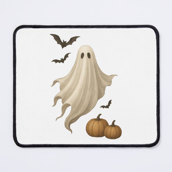 Item preview, A cute floating ghost with bats and pumpkins in Halloween designed and sold by Merrylands Artshop.