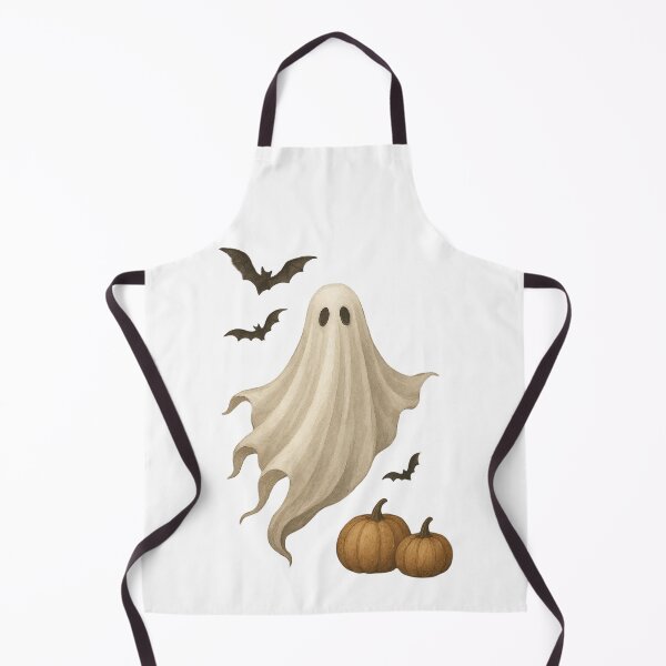 Item preview, A cute floating ghost with bats and pumpkins in Halloween designed and sold by Merrylands Artshop.