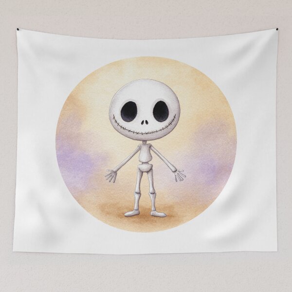Item preview, Cute watercolor skeleton halloween art designed and sold by olenapetol.