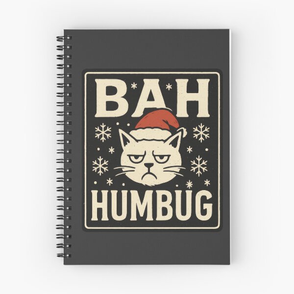 Aperçu de l'œuvre Bah Humbug Grumpy Cat – Design de Noël amusant créée et vendue par Ombrya.