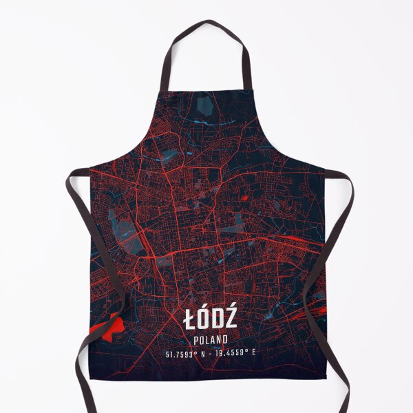 Item preview, Łódź Red & Blue Minimalist Map designed and sold by HomeLivingCo.