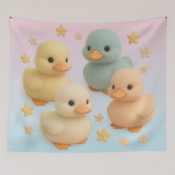 Item preview, Pastel Baby Ducklings – Soft Plush Kawaii Art designed and sold by Bellassi.